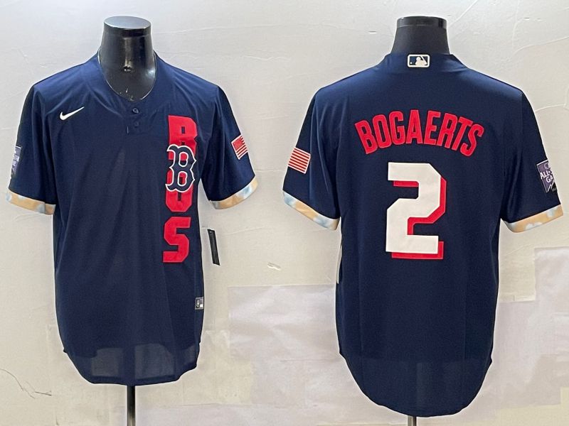 Men Boston Red Sox 2 Bogaerts Blue All star Game 2025 Nike MLB Jersey style 1